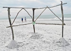 Birding often reveals mysterious beach structures. (Photos by Michael Givant)