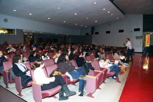 Syosset parents and teachers listen intently. 