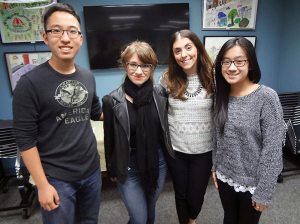 From left: Daniel Choe, Darcy Rothbard, Gina Patronaggio and Emily Ko at the Jericho library (Photo by Chris Boyle)