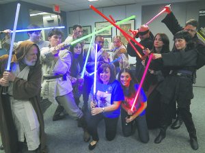 Roseann Lewandowski and Gina Patronaggio learn the ways of the Force. (Photos by Chris Boyle)