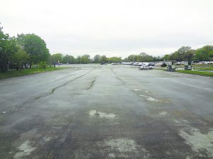 The proposed site of the soccer stadium, located at Belmont Park