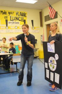 Healthy moms spoke to students during lunch about healthy  eating habits