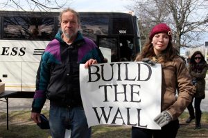 Jim MacDonald and his daughter Sarah want to Trump build a wall. (Photos by Steve Mosco)