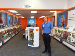 Store Manager Christian Rivera at the AT&T store in Albertson