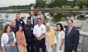 Councilwoman Lee Seeman, Bay Constable Mike Green, Councilwoman Dina De Giorgio, Bay Constable Phil Purcell, Bay Constable Victor Fuentes, Councilman Peter Zuckerman, Chief Bay Constable Mal Nathan, Town Clerk Wayne Wink Jr., Supervisor Judi Bosworth, Councilwoman Anna Kaplan and Receiver of Taxes Charles Berman.