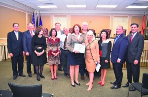 Town of North Hempstead Supervisor Judi Bosworth and the town board recognized Karen Zimmerman of Great Neck for her 25 years of service with North Hempstead during a ceremony at town hall in Manhasset.