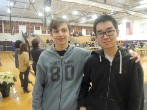 Eliot Fumante (left) and Kevin Hart were two of the 374 Oyster Bay High School students that attended Career Day.