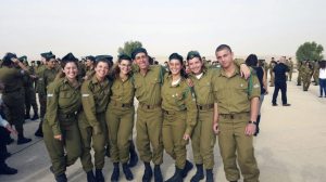 Corinne Haber (third from left) chose to join the Israeli army before attending college.