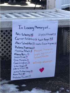 EnoughMarchC The names of victims from Parkland Florida shooting on Feb. 14