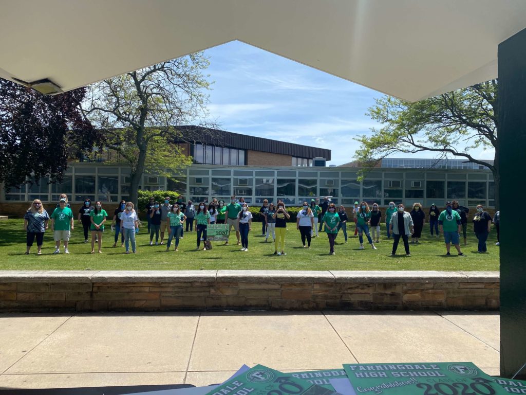 Farmingdale High School Staff prior to sign distribution