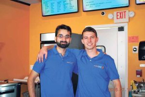 Flash Freeze’s Varun Verma and Thomas Dunn are bringing shaved ice delicacies to Westbury.  (Photo by Rachel Hirschheimer)