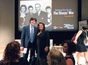 Latifa Woodhouse with director Ken Burns at the Holocaust Museum in Washington, DC