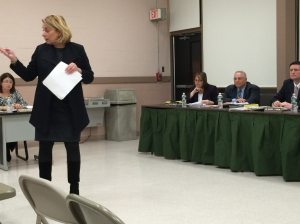 Cherry Lane principal Marilyn Manfredi speaks to the board of education