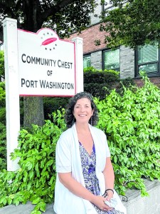 Julie Meer at CCPW building with new signage