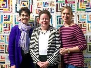 Parents Council President Lynn Steinberg, Library Director Nancy Curtin and Parents Council Copresident Jennifer Mannion