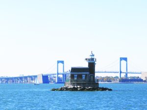 Stepping Stones Lighthouse is visible from the Throgs Neck Bridge.