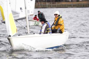 Local racers Stephanie Baas and George Huntington came in second place in the Ideal 18 Fleet, only one point from first-place winner Peter Beardsley, Larchmont Yacht Club.