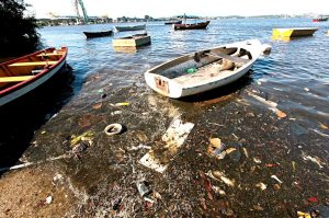 Rio de Janeiro’s Guanabara Bay where the sailing events will be held during the 2016 Summer Olympics, is famously filthy. Photo Credit: Mario Tama/Getty 