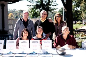 From left, front row: North Hempstead Councilwoman Dina DeGiorgio, Mary Cavallaro,  Bart Cosolito; back row: PYA Director Steve Sholder, Golf Outing Chairman  Nick DeMeo, Linda DeMeo