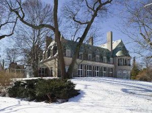 The French Norman-style house on Middle Neck Road in Sands Point designed in 1928 by McKim, Mead & White for Mary Harriman Rumsey.