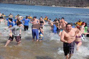 Brave souls take part in last year’s Polar Plunge. 