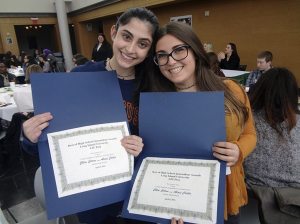 Alexis Corbin and Chloe Citron of Jericho High School nabbed first place awards for Best Feature Story. (Photos by Chris Boyle)