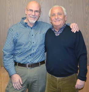 Peter Dejana and Jim Avena, grant administrator for the Peter & Jeri Dejana Family Foundation. Peter and Jeri  Dejana are the grand marshals of the 2015 Pride in Port Parade. 