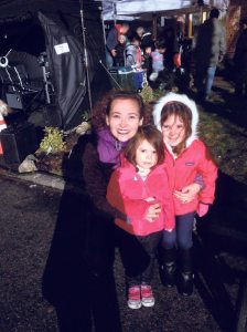 Mary Beth O'Connor visited the set with her two daughters.