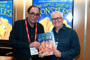 Authors R.L. Stine and Marc Brown with their new collaboration, The Little Shop of Monsters.