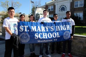 This past Earth Day, St. Mary’s students helped clean up the streets of Manhasset, just one of many ways the school encourages service to the school, the parish and the larger community.