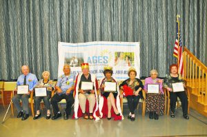 From left: Savvy Senior Day honorees Stanley Gayda of Maple Pointe Assisted Living in Rockville Centre, and Miriam Epstein, a resident at Atria Glen Cove in Glen Cove, 2014 Savvy Senior King William Young of Huntington, 2015 Savvy Senior King Jim Alchus of Little Neck, 2015 Savvy Senior Queen Sabina Miller of Great Neck, and Savvy Senior Day Honorees Siroon Shahinian, PhD of Great Neck and Rose Collo of Elmont.