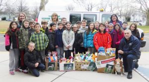 Mrs. Lucie’s class present donations to the town shelter