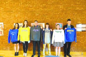 From left: Scholarship recipients Jennifer Goldberg, Plainview's Samantha Vulin, Colin Rosa, John Koebel, Aimee Mullins and Jacob Spychalsky