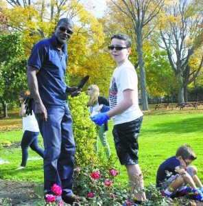 Steppingstone Park Supervisor Curtis Phillips oversaw the students’ planting events.