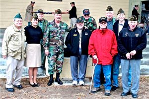 VFW members Peter Ripullone, Courtney Gordon-Tennant, Bruce Darling, Commander John Chalker, VFW Chaplain John Fiore, Jerry Tedeschi, Ed Jackle, Andy Tollefsen, Luke McNeur and Stan Nadel