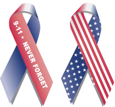 9-11 never forget flag ribbon