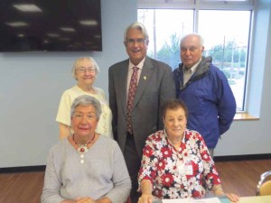 Town of Hempstead Supervisor Santino is shown with AARP board members Pat Pedley, Joe Contardi, Assunta Redvanley and Marion Conte. 