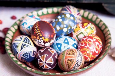 Mix of eggs with the traditional designs