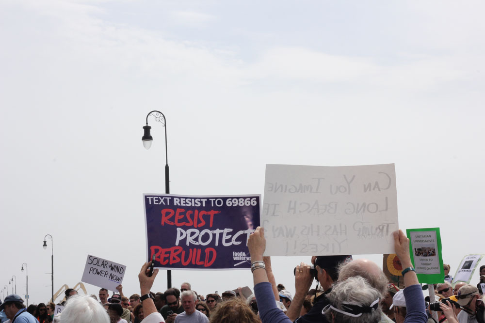 Protesting Trump's Nassau rally