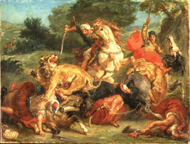 Eugène Delacroix: Lejonjakt.NM 6350