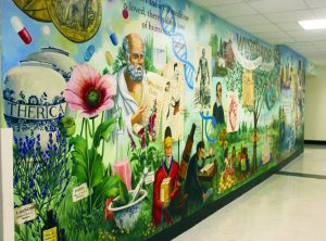 The new mural outside of Winthrop University's Neonatal Intensive Care Unit that was donated by Jim and Ellen Riley of Garden City 