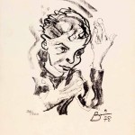 Print after a self portrait by David Bowie 1978