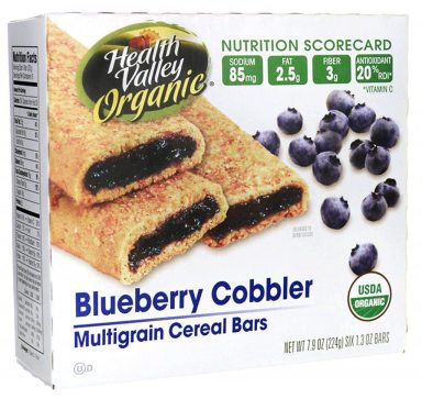 SNACKS Healthy Valley Organic Blueberry Cobbler Multigrain Cereal Bars