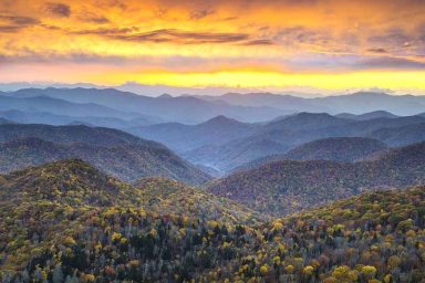 Sunset Over the Great Smoky Mountains From the BRP (1)