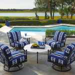 Swivel Lounge Chair and Round Cocktail Table Pavlova by Tommy Bahama Outdoor Living