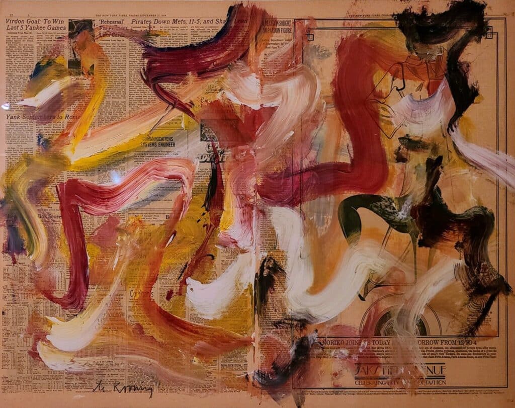 Willem de Kooning, Untitled, 1975, oil on New York Times newsprint mounted on canvas