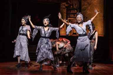 Yvette Gonzalez-Nacer, Kay Trinidad and Jewelle Blackman, Hadestown— Matthew Murphy