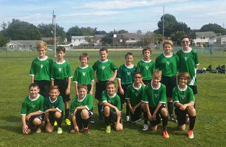 The FPSC Wolves (Boys Under-13). Front row (l. to r.):  Jack Young, Joseph Sarcona, Kole Griffin, Gerard O'Hara, Mark Filoso, Henry Micyk, Matthew Connolly. Back row (l. to r.):  Danny O'Hara, Jack McNavich, Thomas Nelan, Greg Alcusky, James Haslbauer, Aidan Driscoll, Dylan Devine, Jack O'Neill.  (Not pictured:  Aaron Moran, Liam Gayron)