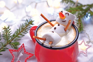 hot cocoa marshmallow snowman