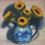 sunflowers for my dad Oil on canvas 18x18 Debbie Kossoff